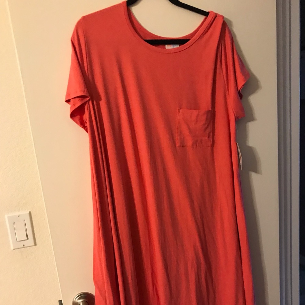 2XL Coral Lularoe Carly Dress NWT
